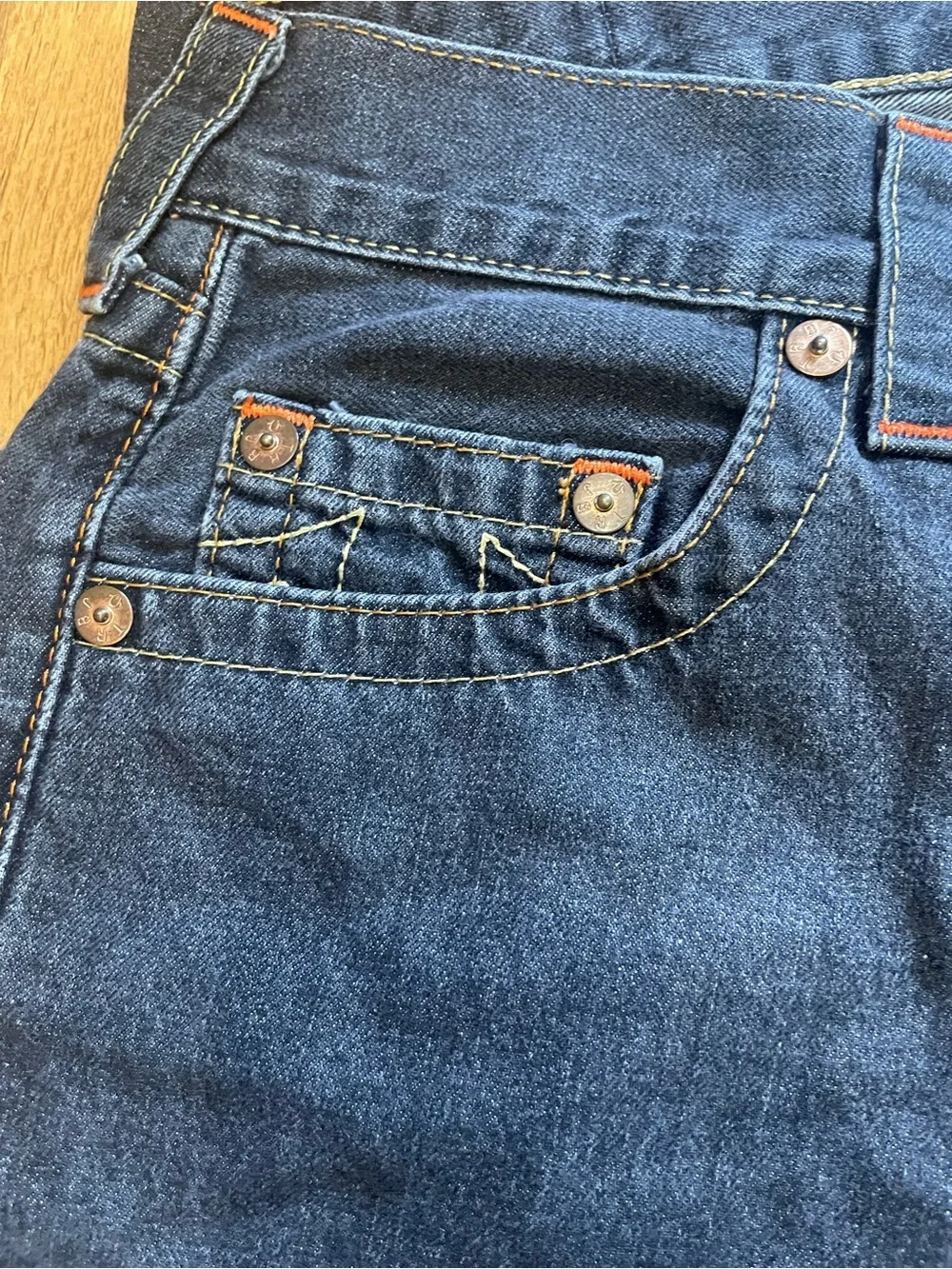 True Religion Men's Straight Jeans in Black with Red Accent